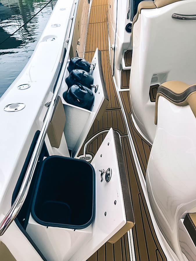 MTI V 57 gunwale storage