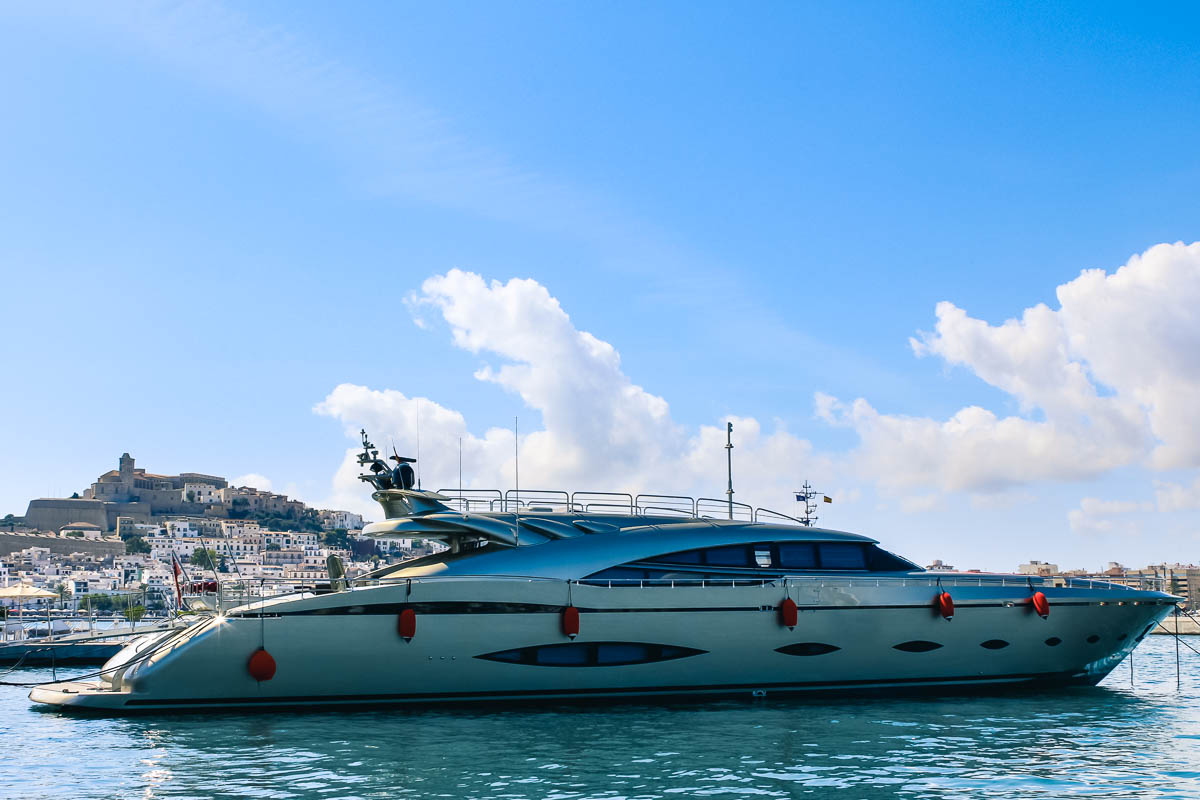 Ibiza harbor and castle