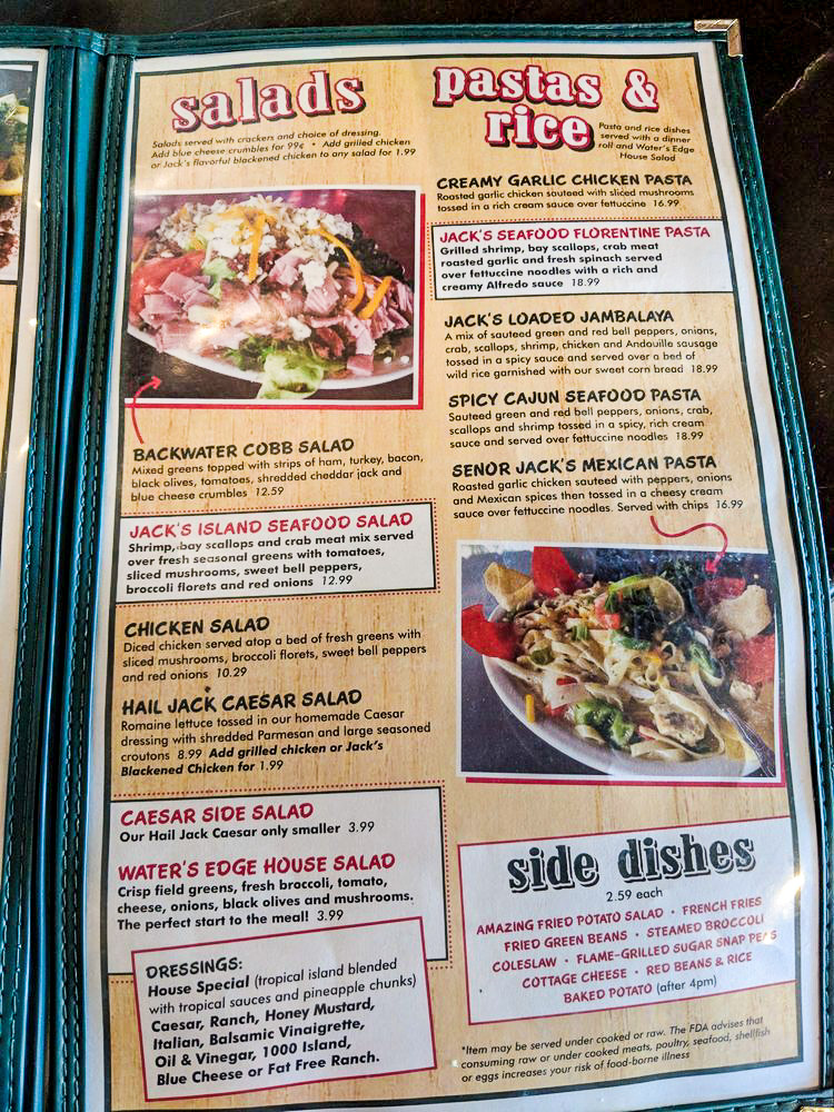 BJ menu